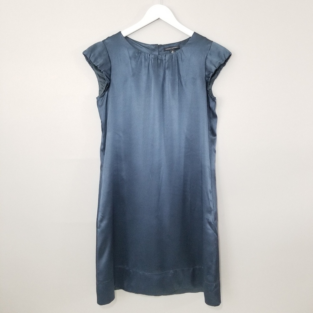 Banana Republic Navy Silk Cap Sleeve Shift Dress 8